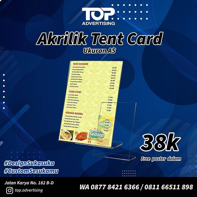 Akrilik Tent Card